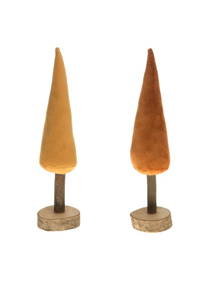 VELVET AMBER TREE ON WOODEN CHIP - 2 ASS 8CM X 45CM