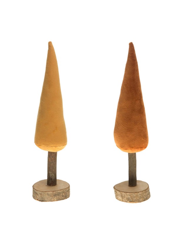 VELVET AMBER TREE ON WOODEN CHIP - 2 ASS 8CM X 45CM