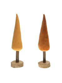 TANNE SAMT BERNSTEIN AUF HOLZSCHEIBE 2 COL SORT. 8CM X 45CM