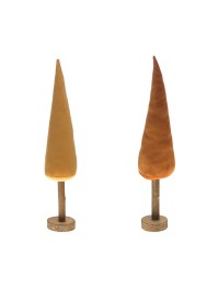 SAPIN VELOURS AMBRE SUR RONDIN BOIS 2 COL ASS 7CM X 29CM