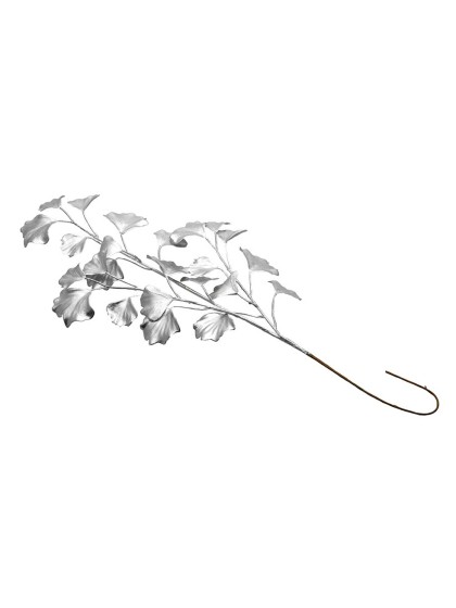 MATT SILVER GINKGO BRANCH 61CM