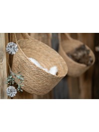 SET 4 KÖRBE BINSE NATUR HENKEL 18CM X 12CM X 13CM/24CM X 18CM X 15CM/28CM X 22CM X 17CM/32CM X 26CM X 19CM