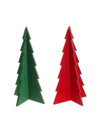 SAPIN BI MATIERE BOIS FEUTRE 2 COL ASS 40CM