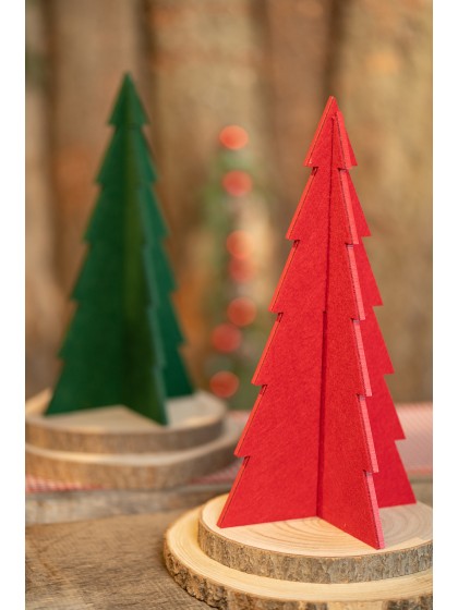 SAPIN BI MATIERE BOIS FEUTRE 2 COL ASS 40CM