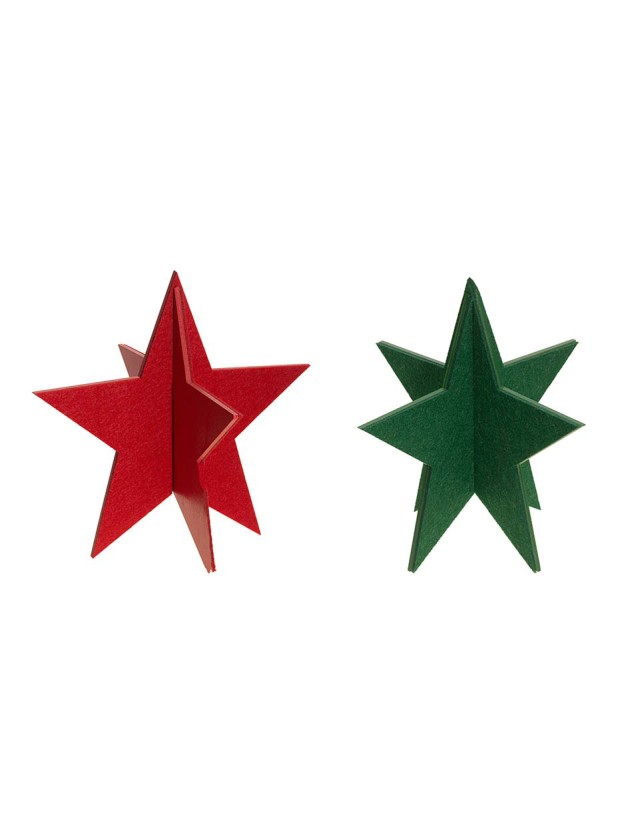 ETOILE BI MATIERE BOIS FEUTRE 2 COL ASS 25CM X 25CM X 23.5CM