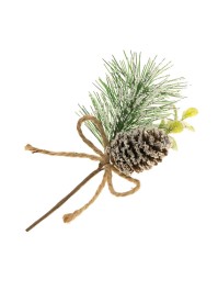 TIGE SAPIN POMME DE PIN NATUREL NEIGE 6CM X 16CM