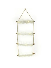 WOODEN SCALE 4 LEVELS FUR LEDS JUTE ROPE 35CM X 100CM