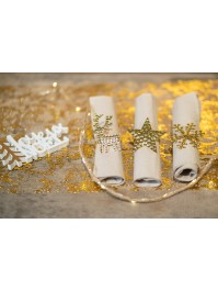GOLD METAL NAPKIN RING - 3 ASS 4CM
