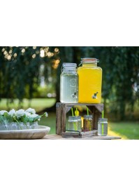 GLAS EINMACHGLAS MIT DECKEL METALL UND STROH GRÜN 400ML DIA 7.5CM X 13CM