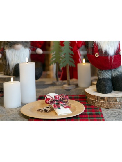 BOUGIE CIRE LED RUSTIQUE TIMER BLANCHE 7.5CM X 15CM