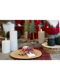 BOUGIE CIRE LED RUSTIQUE TIMER BLANCHE 7.5CM X 15CM