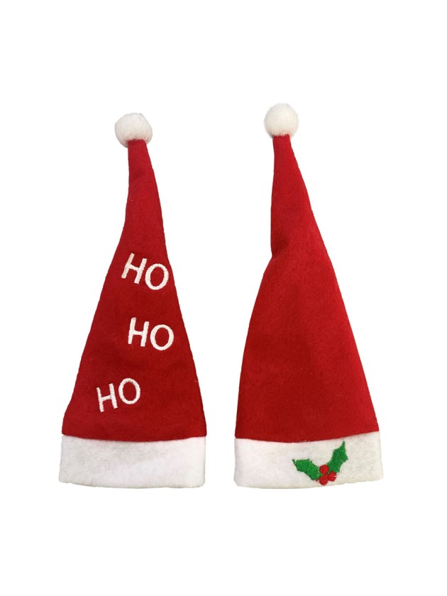 BEUTEL 4 MINI BONNETS WEIHNACHTEN FILZ 2 MOD. SORT. 7CM X 17CM