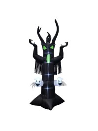 INFLATABLE BLACK SCARY TREE LED EYES AND GHOST 270CM