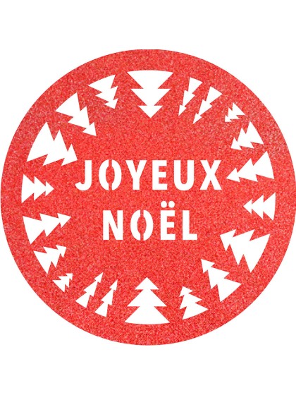 6 SETS DE TABLE PAILLETTES PREMIUM ROUGE JOYEUX NOEL SAPINS DIA 34CM