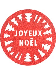 6 SETS DE TABLE PAILLETTES PREMIUM ROUGE JOYEUX NOEL SAPINS DIA 34CM