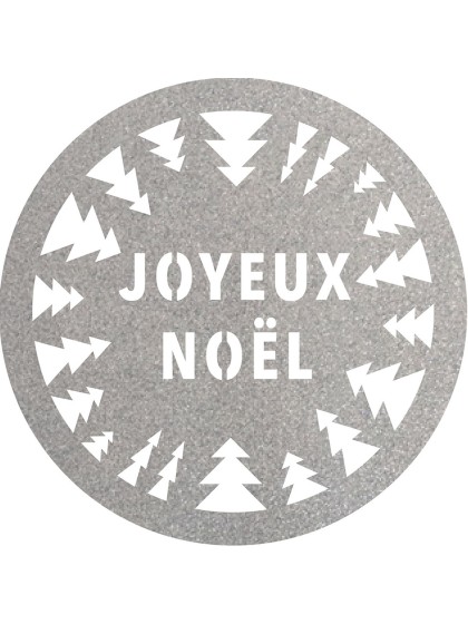6 TABLE SETS GLITTER SILVER PREMIUM JOYEUX NOEL TREES DIA 34CM