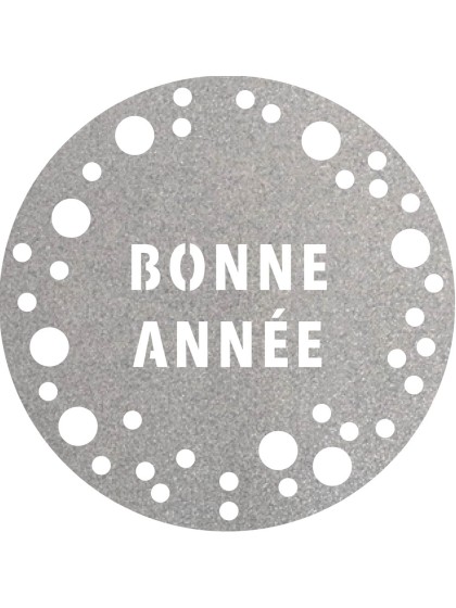 6 TABLE SETS GLITTER PREMIUM SILVER BONNE ANNEE COSMIC DIA 34CM