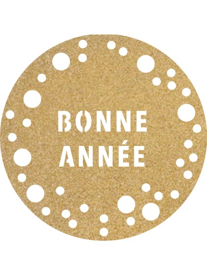 6 SETS DE TABLE PAILLETTES PREMIUM OR BONNE ANNEE COSMIC DIA 34CM