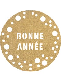 6 SETS DE TABLE PAILLETTES PREMIUM OR BONNE ANNEE COSMIC DIA 34CM