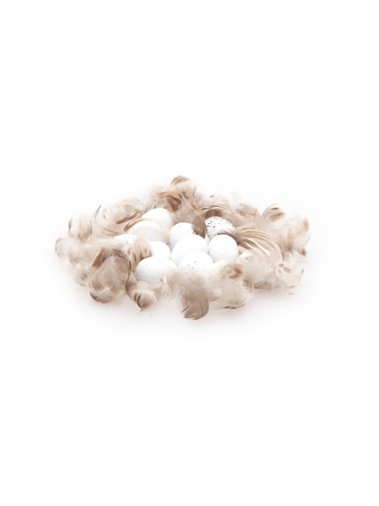 SACHET OEUFS BLANCS AVEC PLUMES 40GR