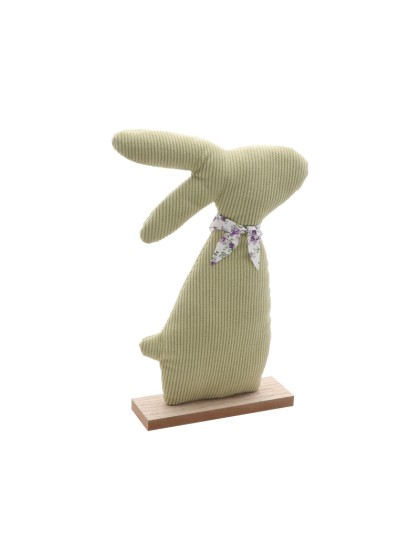 LAPIN VELVET LIBERTY VERT SAUGE 20CM X 5CM X 28CM