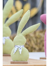 HASE BUNNY VELVET LIBERTY-STOFF GRÜN SALBEI 14CM X 5CM X 27CM