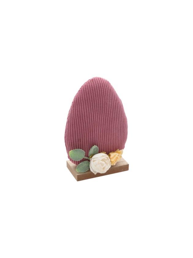 OEUF VELVET VIEUX ROSE 10.5CM X 5CM X 16CM