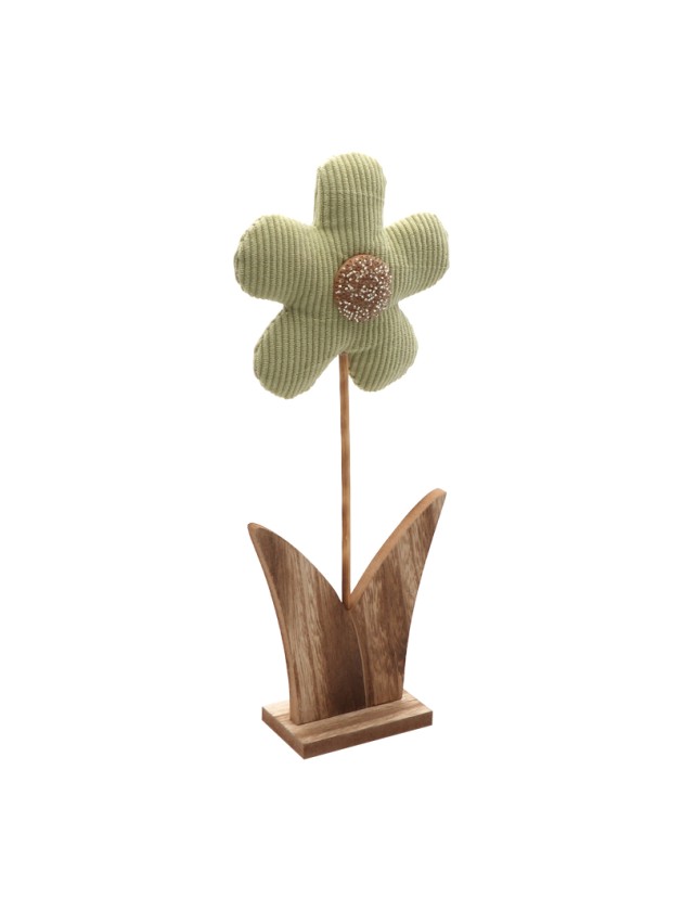 FLEUR LOLA VELVET VERT SAUGE 13CM X 5CM X 32CM