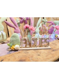 TISCHDEKORATION OSTERN HOLZ EI VELVET GRÜN SALBEI 30CM X 5CM X 13CM