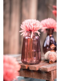 VASE GLAS VERONE ROSA D\'AMBRE DIA 7CM X 11CM