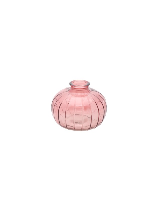 VASE VERRE BARI ROSE D\'AMBRE DIA 11CM X 8.5CM