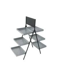 REGAL IN METALL 3 EBENEN MIT SCHIEFERTAFEL 100CM X 42CM X 106CM