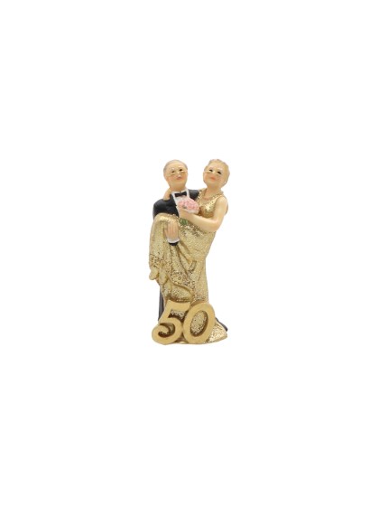 GOLDEN WEDDING COUPLE 3.5CM X 2.4CM X 8.6CM