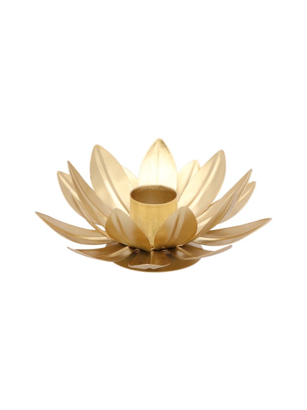 PORTE FACKELKERZE BLUME GOLD DIA 11.5CM X 5CM