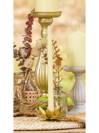 PORTE FACKELKERZE BLUME GOLD DIA 11.5CM X 5CM