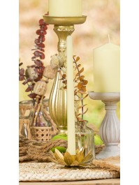 PORTE FACKELKERZE BLUME GOLD DIA 11.5CM X 5CM