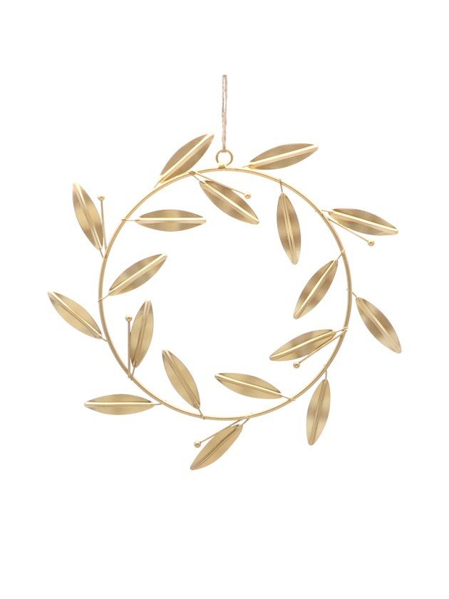 KRONE AUS BLÄTTER GOLD AUFHÄNGEN DIA 20CM (29CM X 1CM X 36CM)