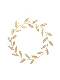 KRONE AUS BLÄTTER GOLD AUFHÄNGEN DIA 30CM (39CM X 1CM X 48CM)
