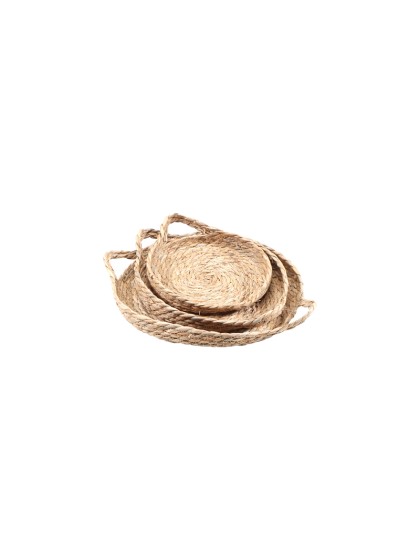 SET AUS 3 PLATEAUX IN MATIERE NATUR DIA 31CM / 26CM / 20CM