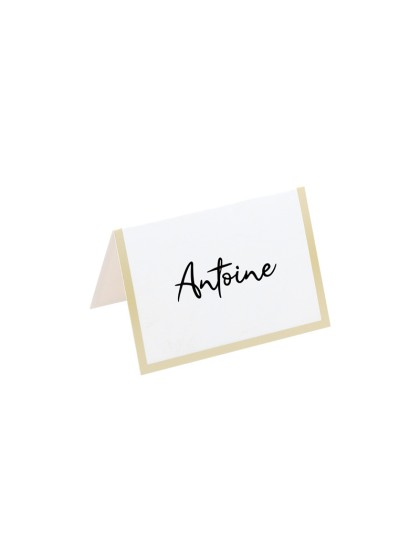 10 WHITE PAPER TABLE PLACE WITH GOLDEN BORDER 7 CM X 5 CM