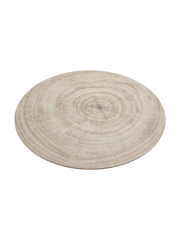 SET DE TABLE BOIS IMPRIME TRONC D\'ARBRE CLAIR DIA 38CM