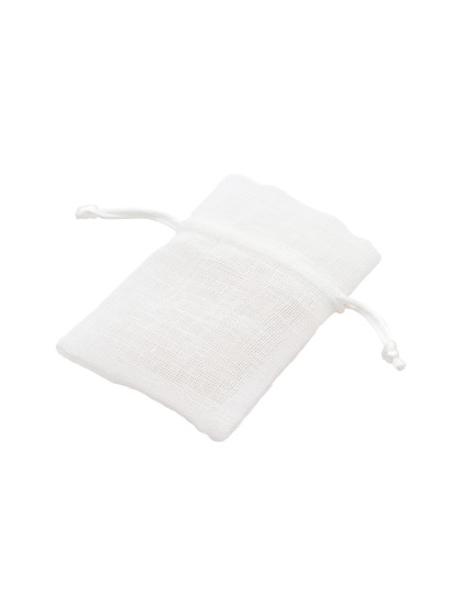 BAG OF 4 WHITE LINEN EFFECT BAGS 8CM X 10CM