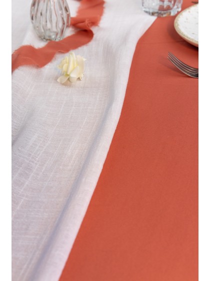 TISCHLÄUFER BAUMWOLLE LAVE WEISS 30CM X 5M