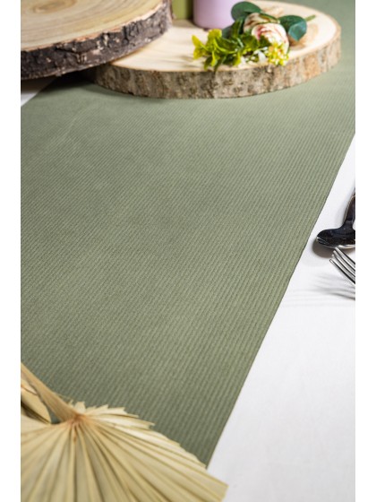 SAGE GREEN VELVET TABLE RUNNER 28CM X 3M