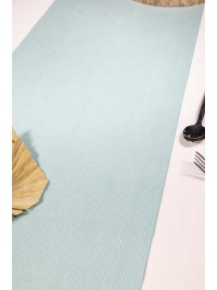 TISCHLÄUFER SAMT BLAU NEBEL 28CM X 3M