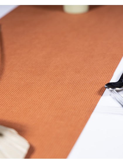 CHEMIN DE TABLE VELOURS TERRACOTTA 28CM X 3M