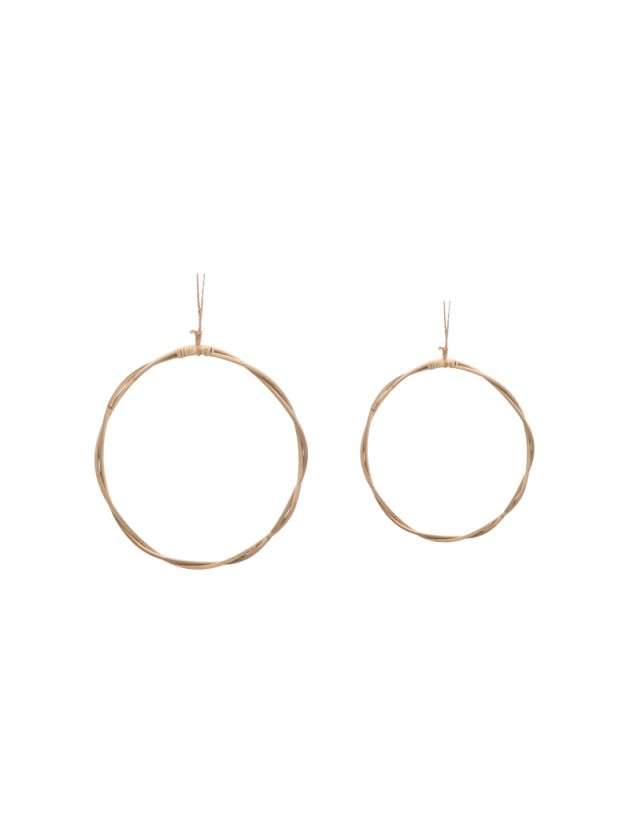 SET 2 RATTAN RINGS TO HANG AROUND DIA 30CM X 1.3CM/ DIA 24.5CM X 1.5CM