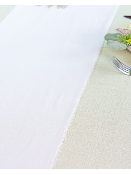 CHEMIN DE TABLE TOUCHE DE VENT BLANC 28CM X 5M