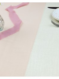 CHEMIN DE TABLE TOUCHE DE VENT ROSE POUDRE 28CM X 5M