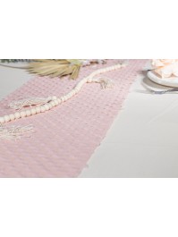 GEFALTETE TISCHDECKE TOUCHE DE VENT ELFENBEIN 140CM X 240CM